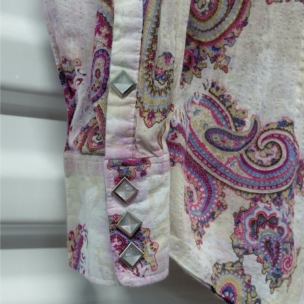 Ariat Womens Western Shirt Size Medium Paisley Festival Coastal Cowgirl Rodeo - Picture 10 of 11